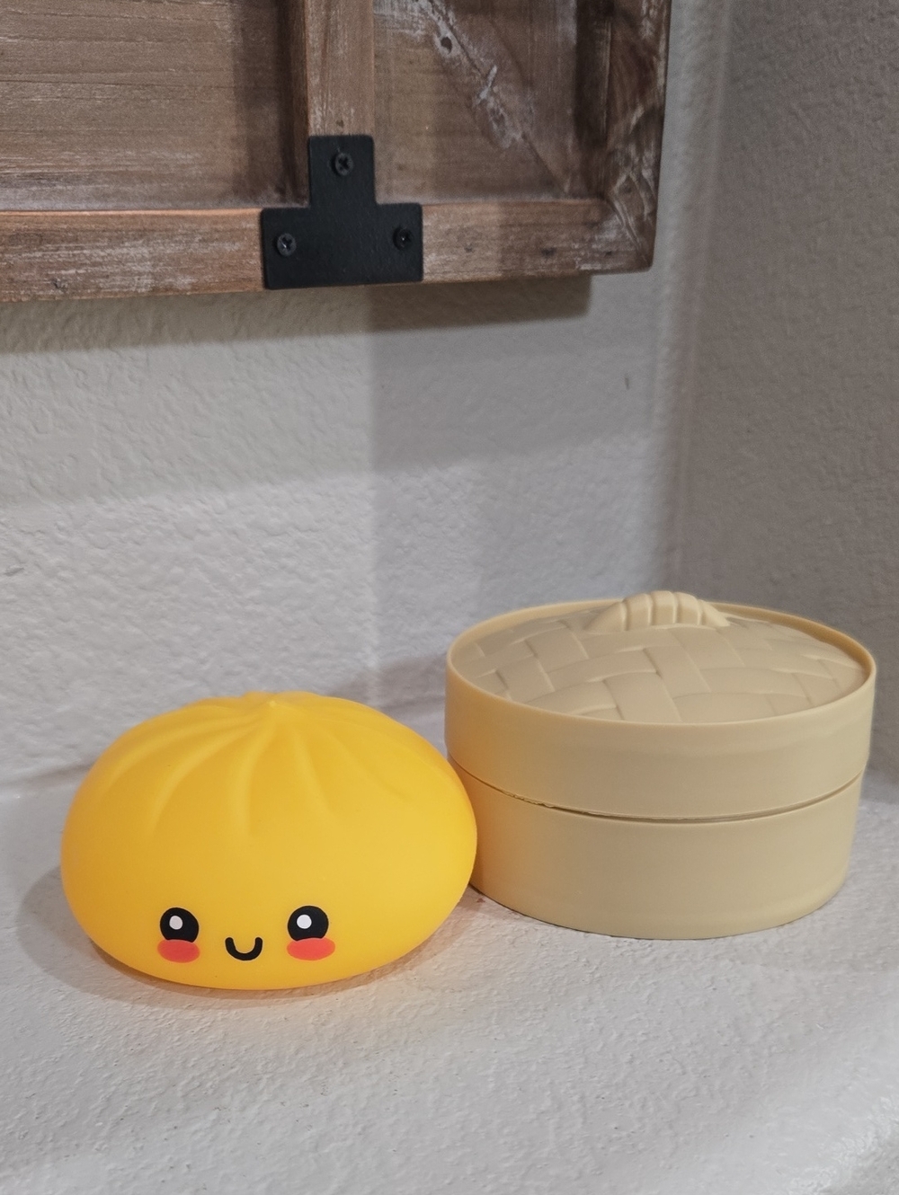Cute Crazy Fun Yellow Dumpling Squishi Toy.